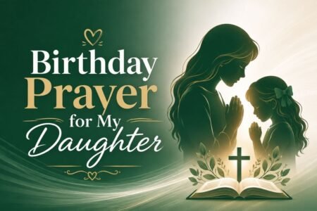 Birthday prayer for my daughter with a mother and daughter praying beside an open Bible and cross